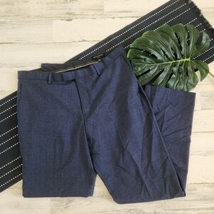Banana Republic Slim Fit Navy Plaid Trouser Pants Size 35x32